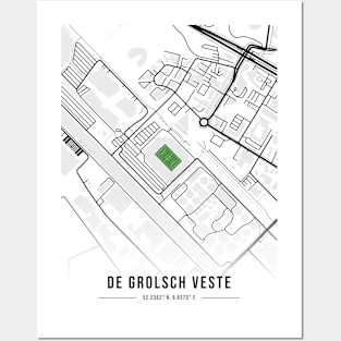 De Grolsch Veste Map Design - White Posters and Art